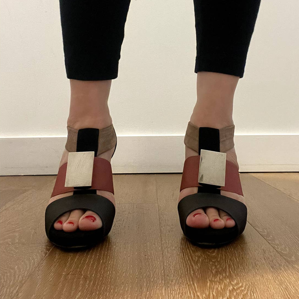 Pierre Hardy Suede Colorblock Pattern Sandals Used - image 4